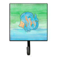 "Caroline's Treasures Blue Fish Watercolor Wall Hook, Small, Multicolor"