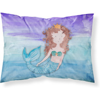 "Caroline's Treasures ""Brunette Mermaid Watercolor"" Printed, Polyester Envelope Closure pillowcase, Standard, Multicolor"