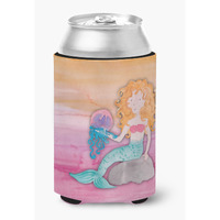 "Caroline's Treasures Blonde Mermaid Watercolor Decorative Can Hugger, Multicolor"