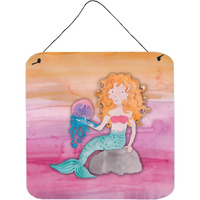 "Caroline's Treasures Blonde Mermaid Watercolor Metal Print, 6"" x 6"", Multicolor"