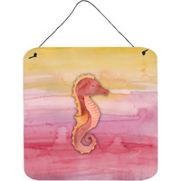 "Caroline's Treasures Seahorse Watercolor Metal Print, 6"" x 6"", Multicolor"