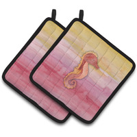"Caroline's Treasures Seahorse Watercolor Decorated pot holder, 7.5"" x 7.5"", Multicolor"