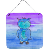 "Caroline's Treasures Blue Owl Watercolor Metal Print, 6"" x 6"", Multicolor"