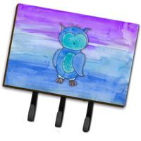"Caroline's Treasures Blue Owl Watercolor Wall Hook, Triple, Multicolor"