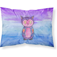 "Caroline's Treasures Pink and Purple Owl Watercolor Pillowcase, Standard, Multicolor"