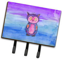 "Caroline's Treasures Pink and Purple Owl Watercolor Wall Hook, Triple, Multicolor"
