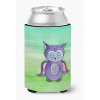 "Caroline's Treasures Purple Owl Watercolor Decorative Can Hugger, Multicolor"