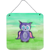 "Caroline's Treasures Purple Owl Watercolor Metal Print, 6"" x 6"", Multicolor"