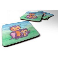 "Caroline's Treasures Momma and Baby Owl Watercolor Decorative coasters, 3.5, Multicolor"