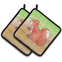 "Caroline's Treasures Squirrel Watercolor Decorated pot holder, 7.5"" x 7.5"", Multicolor"