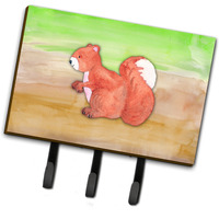 "Caroline's Treasures Squirrel Watercolor Wall Hook, Triple, Multicolor"