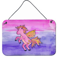 "Caroline's Treasures Pink Unicorn Watercolor Metal Print, 8"" x 12"", Multicolor"