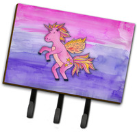 "Caroline's Treasures Pink Unicorn Watercolor Wall Hook, Triple, Multicolor"