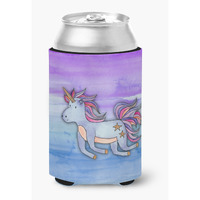 "Caroline's Treasures Blue Unicorn Watercolor Decorative Can Hugger, Multicolor"