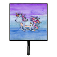 "Caroline's Treasures Blue Unicorn Watercolor Wall Hook, Small, Multicolor"