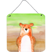 "Caroline's Treasures Bear Watercolor Metal Print, 6"" x 6"", Multicolor"