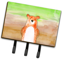 "Caroline's Treasures Bear Watercolor Wall Hook, Triple, Multicolor"