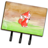 "Caroline's Treasures Fox Watercolor Wall Hook, Triple, Multicolor"