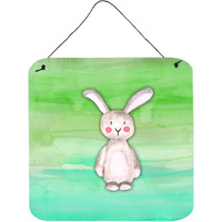 "Caroline's Treasures Bunny Rabbit Watercolor Metal Print, 6"" x 6"", Multicolor"