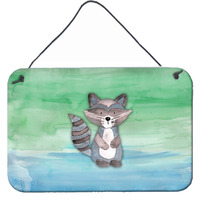 "Caroline's Treasures Raccoon Watercolor Metal Print, 8"" x 12"", Multicolor"
