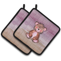 "Caroline's Treasures Bear Cub Watercolor Decorated pot holder, 7.5"" x 7.5"", Multicolor"