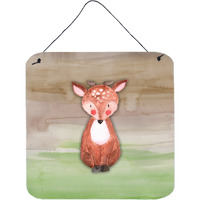 "Caroline's Treasures Baby Deer Watercolor Metal Print, 6"" x 6"", Multicolor"