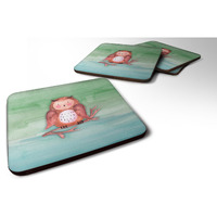 "Caroline's Treasures Brown Owl Watercolor Decorative coasters, 3.5, Multicolor"