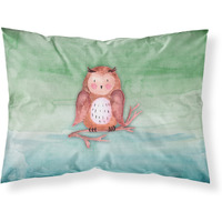 "Caroline's Treasures Brown Owl Watercolor Printed, Polyester, 250 Thread count, Envelope closure Pillowcase, Standard, Multicolor"