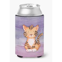 "Caroline's Treasures Tiger Cub Watercolor Decorative Can Hugger, Multicolor"