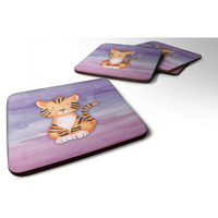 "Caroline's Treasures Tiger Cub Watercolor Decorative coasters, 3.5, Multicolor"