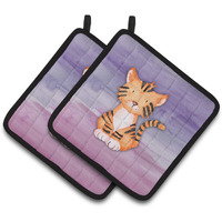 "Caroline's Treasures Tiger Cub Watercolor Decorated pot holder, 7.5"" x 7.5"", Multicolor"