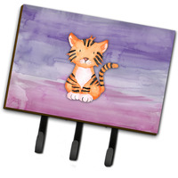 "Caroline's Treasures Tiger Cub Watercolor Wall Hook, Triple, Multicolor"