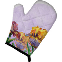"Caroline's Treasures Purple and Yellow Iris, Large, multicolor oven mitt"