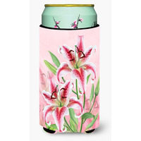 "Caroline's Treasures BB7446TBC Pink Lillies Tall Boy Insulator Hugger cold-beverage-koozies, Multicolor"