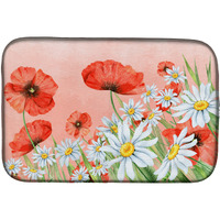 "Caroline's Treasures Poppies And Chamomiles Dish Drying Mat, 14"" x 21"", Multicolor"