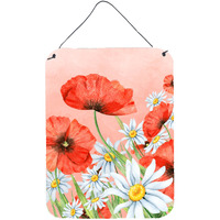 "Caroline's Treasures Poppies and Chamomiles Door Hanging Prints wall-decor, Multicolor"