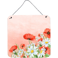 "Caroline's Treasures Poppies and Chamomiles Door Hanging Prints wall-decor, Multicolor"