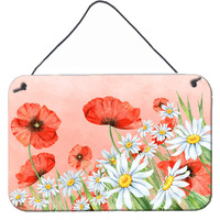 "Caroline's Treasures Poppies and Chamomiles Door Hanging Prints wall-decor, Multicolor"