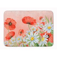 "Caroline's Treasures Poppies and Chamomiles Machine Washable Memory Foam Mat doormats, Multicolor"