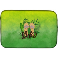 "Caroline's Treasures Aloha Flip Flops Dish Drying Mat, 14"" x 21"", Multicolor"