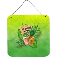 "Caroline's Treasures To the Beach Summer Door Hanging Prints wall-decor, Multicolor"