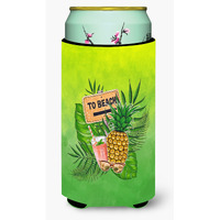 "Caroline's Treasures BB7450TBC To the Beach Summer Tall Boy Insulator Hugger cold-beverage-koozies, Multicolor"