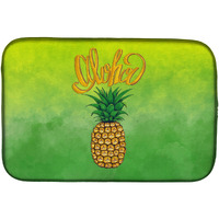 "Caroline's Treasures Aloha Pineapple Welcome Dish Drying Mat, 14"" x 21"", Multicolor"