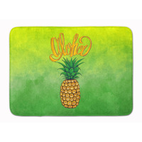 "Caroline's Treasures Aloha Pineapple Welcome Machine Washable Memory Foam Mat doormats, Multicolor"