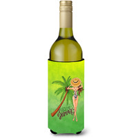 "Caroline's Treasures BB7452LITERK Hello Summer Lady in Swimsuit Wine Bottle Hugger cold-beverage-koozies, 750 ml, Multicolor"