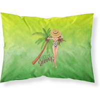 Hello Summer Lady in Swimsuit Fabric Standard Pillowcase