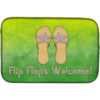 "Caroline's Treasures Flip Flops Welcome Dish Drying Mat, 14"" x 21"", Multicolor"