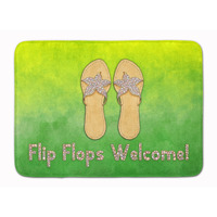 "Caroline's Treasures Flip Flops Welcome Machine Washable Memory Foam Mat doormats, Multicolor"