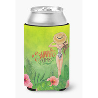 "Caroline's Treasures BB7455CC Summer Time Lady in Swimsuit Can or Bottle Hugger cold-beverage-koozies, Multicolor"