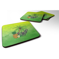 "Caroline's Treasures BB7456FC Summer Enjoy Foam Set of 4 coasters, Multicolor"